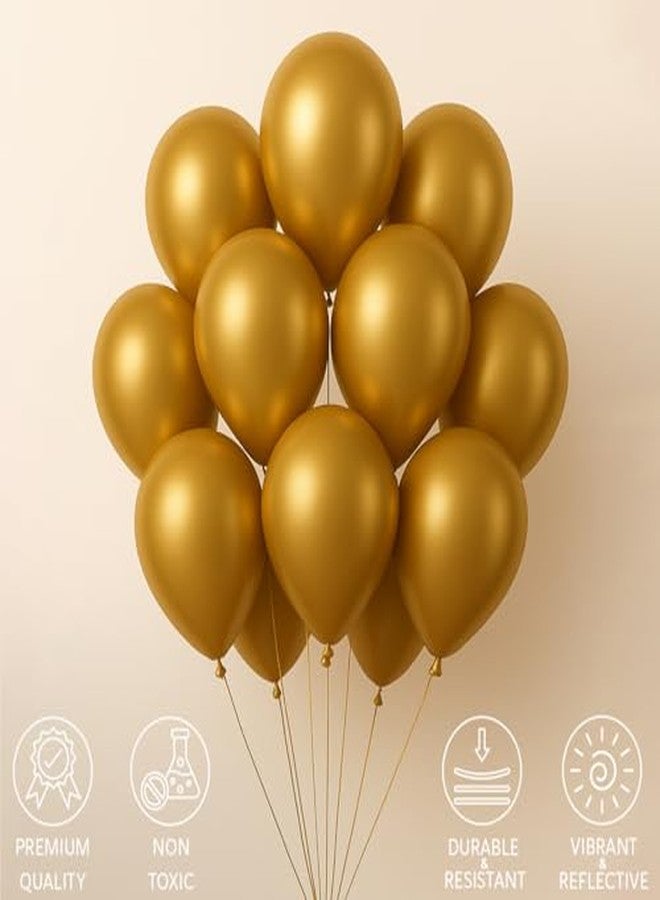 Just Party Metallic Balloons - Pack of 25 (Gold) - Image 5